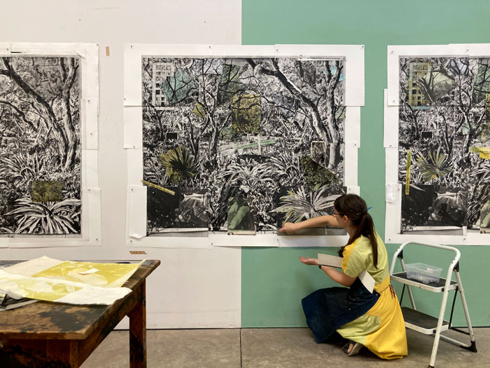 USask graduate Jillian Ross (left) and South African artist William Kentridge have produced more than 190 works together. (Photo provided by Brendan Copestake)
