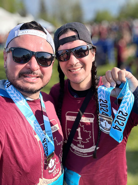 USask graduates Osemis Isbister-Bear (left) and Warren Isbister-Bear renewed their vows in 2024 after 10 years of marriage. (Photo: submitted)