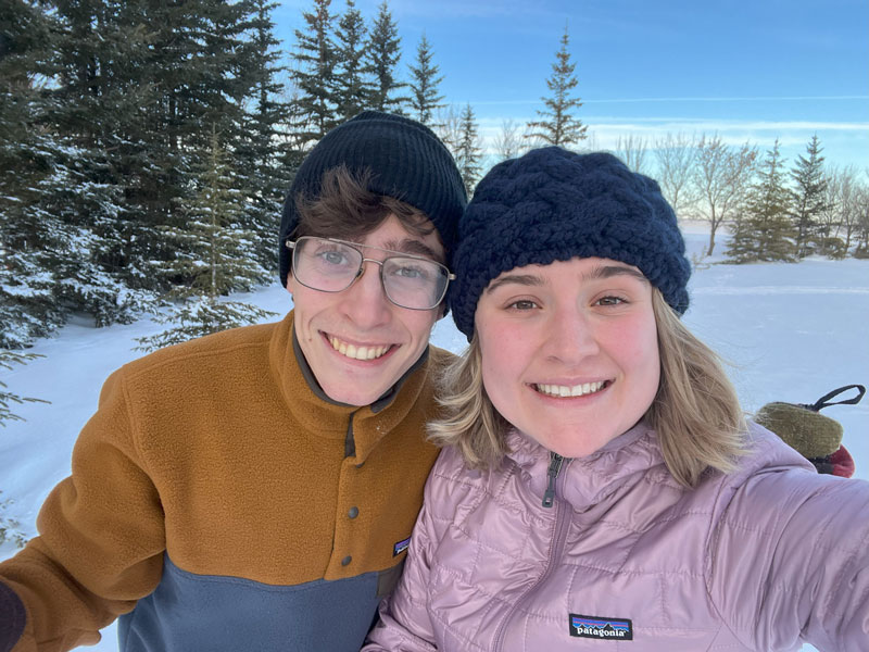 Rachel Andres (left) and Colin Dyck first met two years ago as members of the Greystone Singers, a mixed-voice choir open by audition to all USask students. (Photos: submitted)
